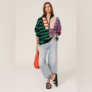 Staud Hampton Sweater in Cabana multi stripe, size S !